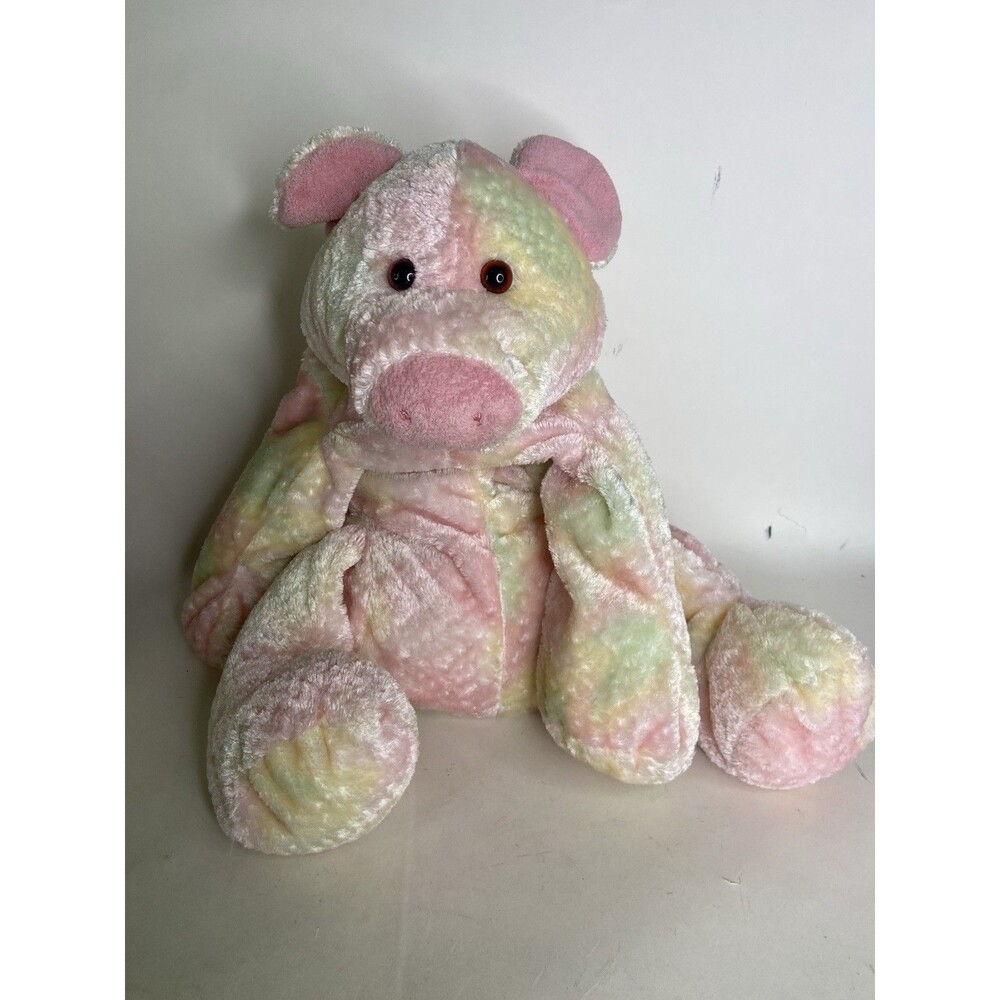 Mary Meyer Large Pig Multicolor Pastel Pink Green Floppy Plush Stuffed Animal